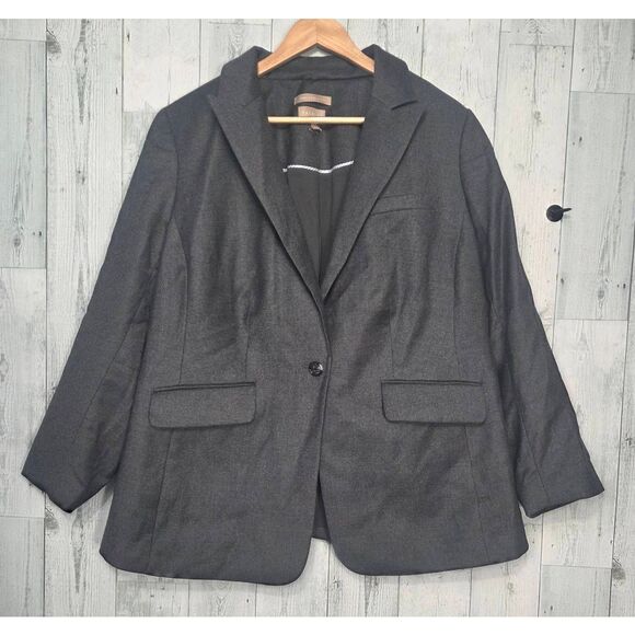 Talbots Jackets & Blazers - Talbots 99% Wool One Button Office Professional Blazer Grey NwoT Sz.18WP